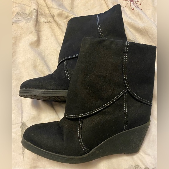 American Eagle ankle boot wedge heel size 6 black - Picture 2 of 8